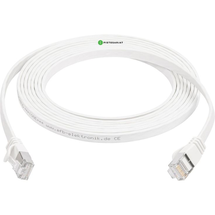 Kytkentäkaapeli Pistesarjat Cat6a U/FTP Latta, valkoinen, eri pituuksia