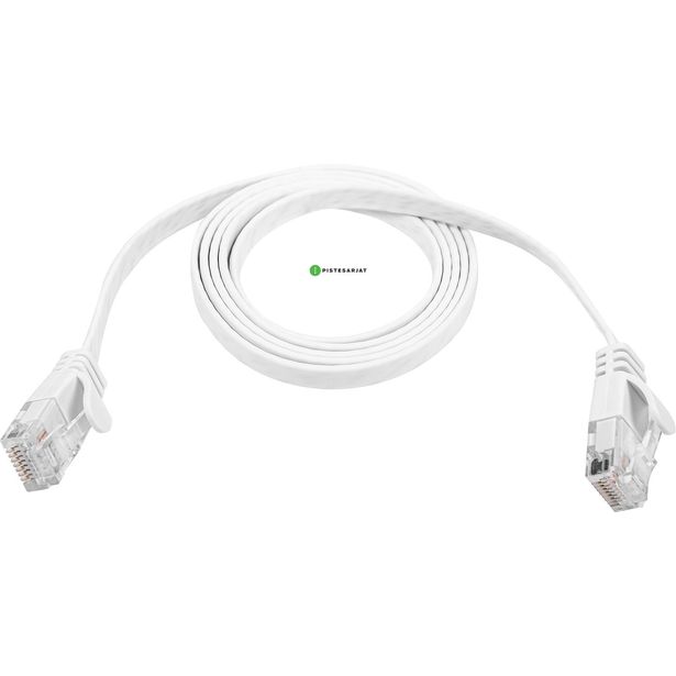 Kytkentäkaapeli Pistesarjat Cat6a U/UTP Latta, valkoinen, eri pituuksia