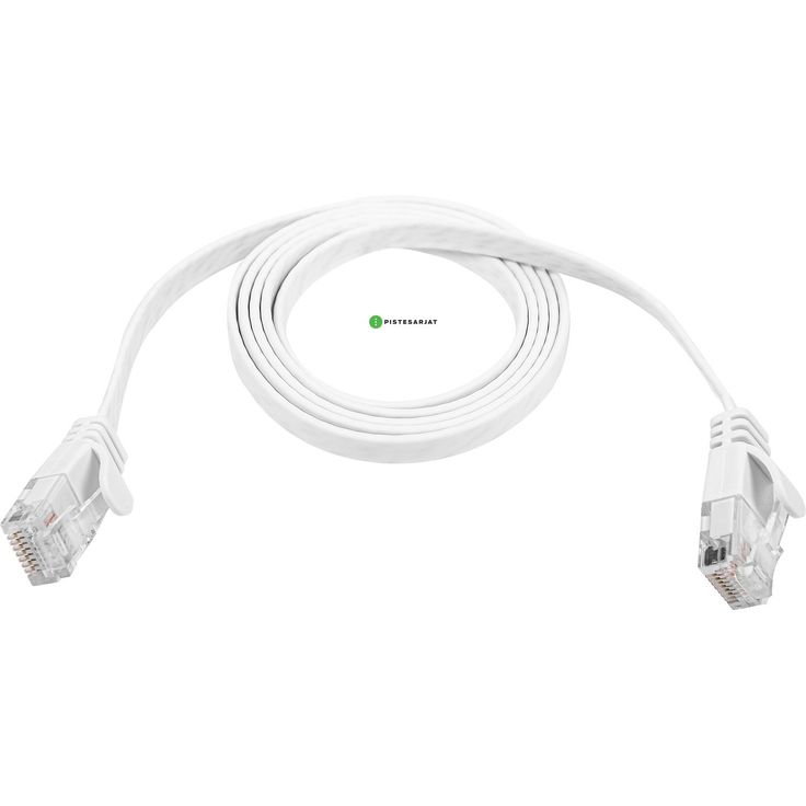 Kytkentäkaapeli Pistesarjat Cat6a U/UTP Latta, valkoinen, eri pituuksia