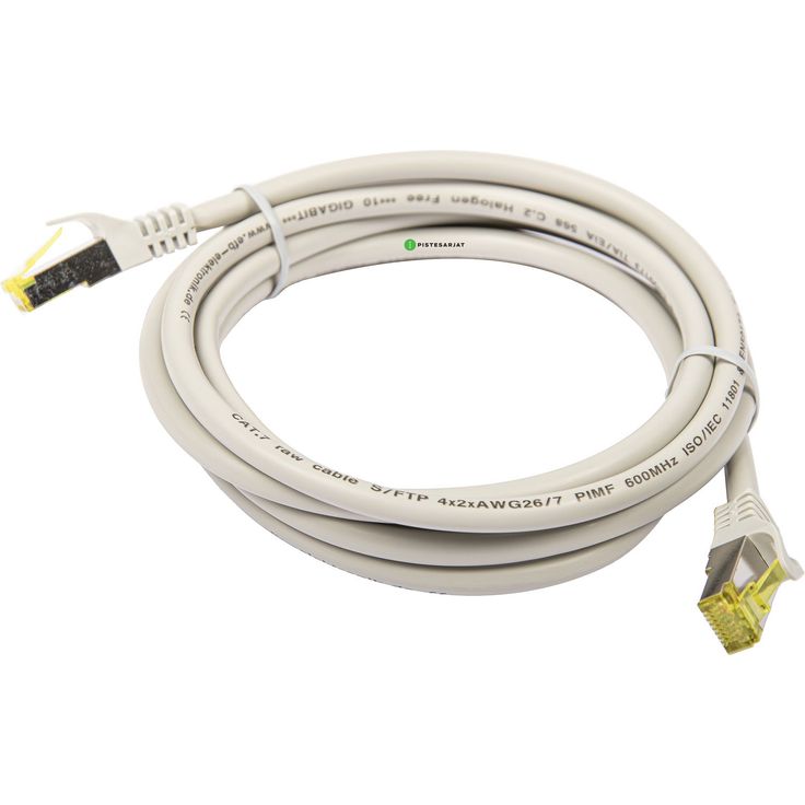 Kytkentäkaapeli Pistesarjat CAT6a MK, harmaa, eri pituuksia