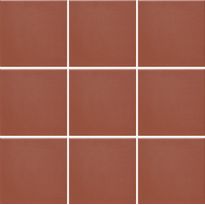 Lattialaatta Pukkila Natura tiilenpunainen, matta, tasapintainen, 96x96mm, lasikuituverkossa
