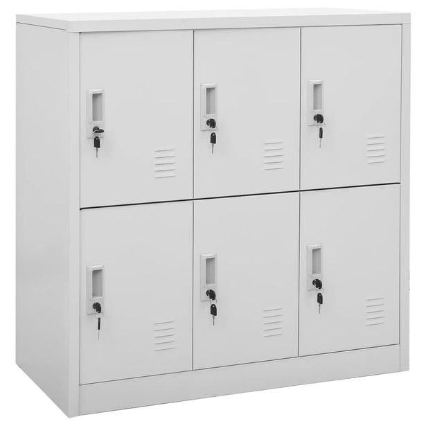 Pukukaapit 2 kpl vaaleanharmaa 90x45x92,5 cm teräs (95231)