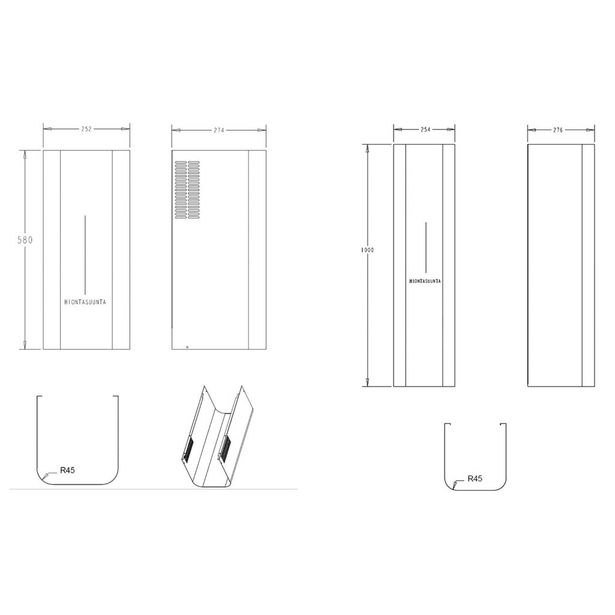 Putkisarja Savo PS-R45 155cm eri värejä