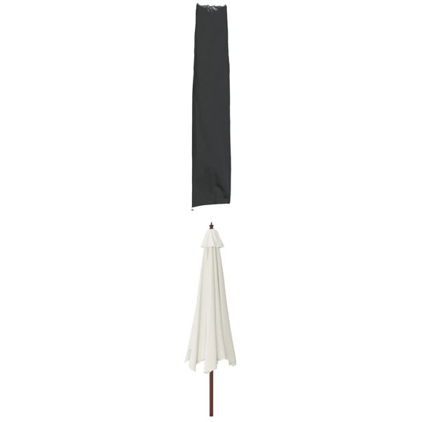 Puutarha-aurinkovarjon suoja musta 170x28/32 cm 420D Oxford (59684)
