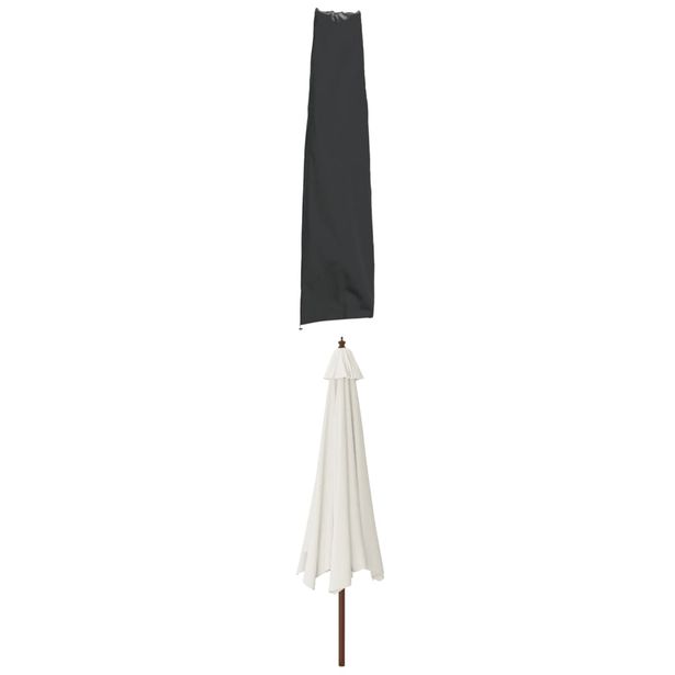 Puutarha-aurinkovarjon suoja musta 190x50/30 cm 420D Oxford (59683)