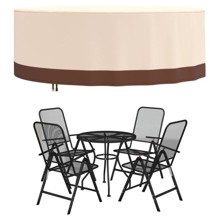 Puutarhakalusteiden suoja pyöreä beige Ø 244x71 cm 600D Oxford (59654)