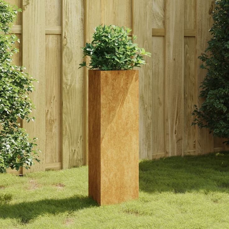 Puutarhakukkalaatikko 30x26x75 cm corten-teräs