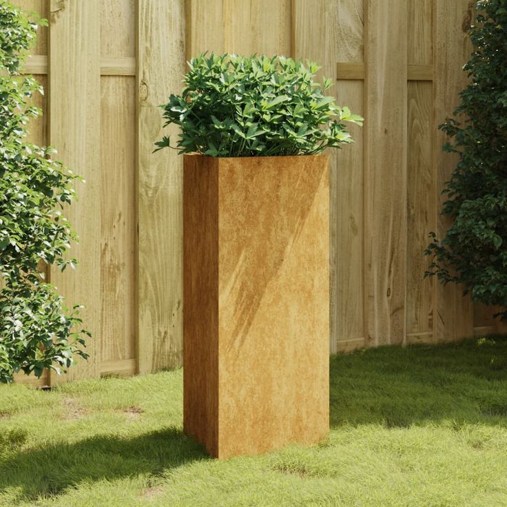 Puutarhakukkalaatikko 40x34,5x75 cm corten-teräs
