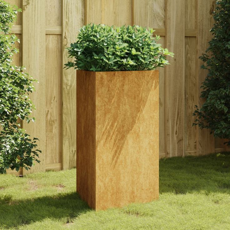Puutarhakukkalaatikko 50x43x75 cm corten-teräs