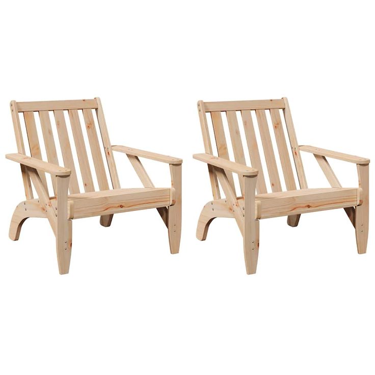 Puutarhan Adirondack-tuolit 2 kpl 75x77x77 cm massiivipuumänty (59332)
