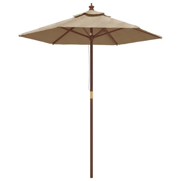 Puutarhan aurinkovarjo puutolppa taupe 196x231 cm (63162)