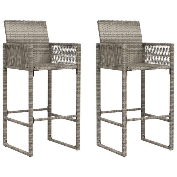 Puutarhan bistrojakkarat 2 kpl harmaa polyrottinki (68704)