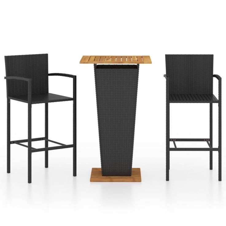 Puutarhan bistrosarja 3-osainen musta (64864)