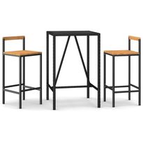 Puutarhan bistrosarja musta polyrottinki/täysi akasiapuu, eri kokovaihtoehtoja (29644)