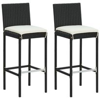 Puutarhan bistrosarja 3-osainen tyynyillä polyrottinki musta (95445)