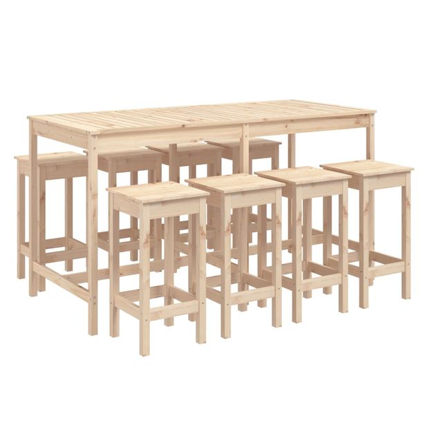 Puutarhan bistrosarja 9-osainen täysi mänty (54765)