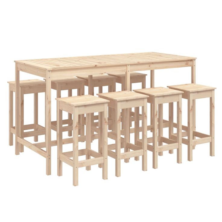 Puutarhan bistrosarja 9-osainen täysi mänty (54765)