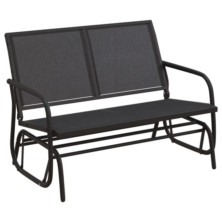 Puutarhan Keinupenkki musta 120,5x76x86,5 cm kangas ja teräs (62708)