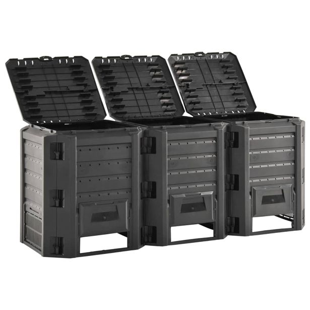 Puutarhan kompostiastia musta 1200 l (12274)