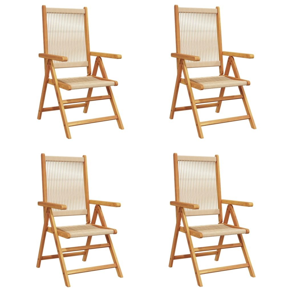 Puutarhan Nojatuolit 4 kpl beige täysi akasiapuu (14535)