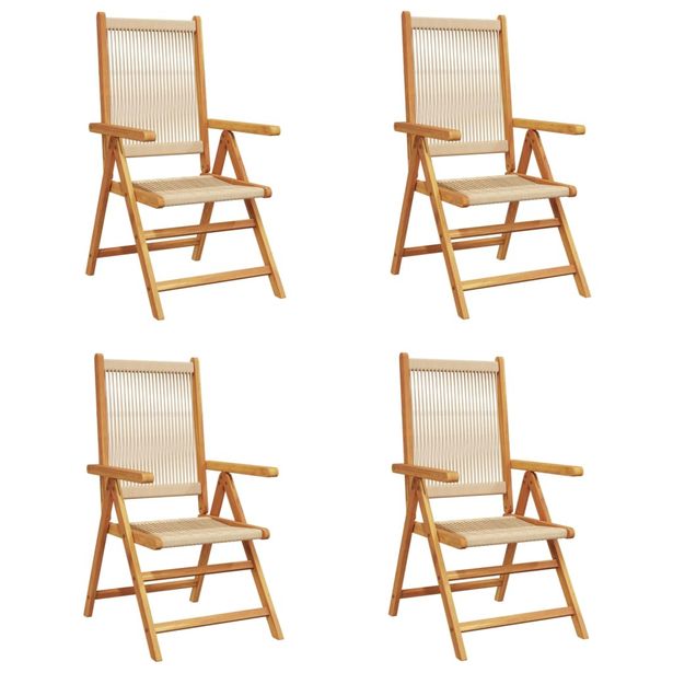 Puutarhan Nojatuolit 4 kpl beige täysi akasiapuu (14535)