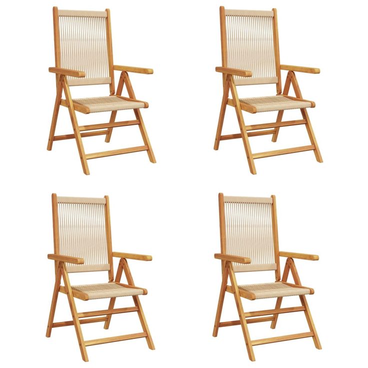 Puutarhan Nojatuolit 4 kpl beige täysi akasiapuu (14535)
