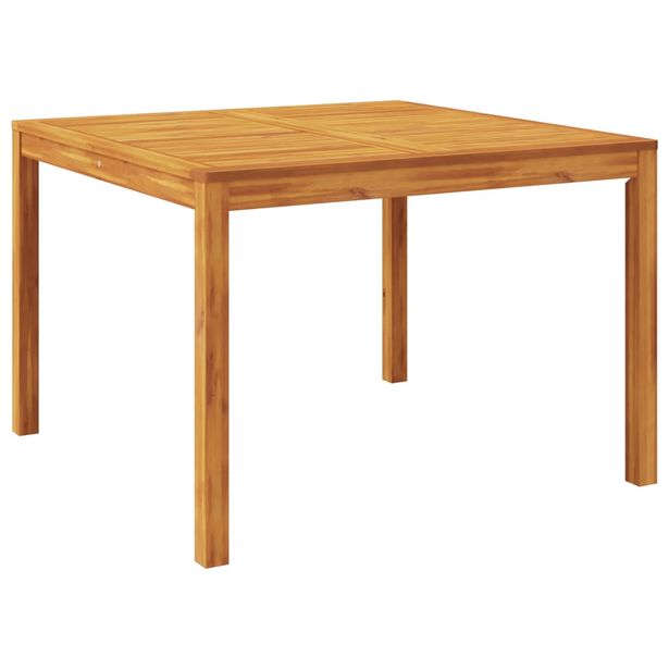 Puutarhan ruokapöytä 110x110x75 cm täysi akasiapuu (66369)