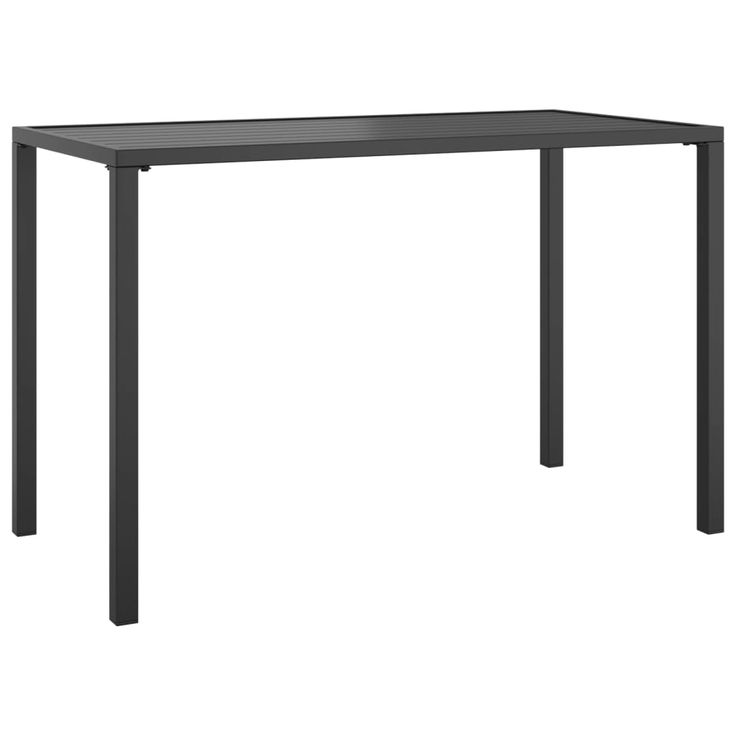 Puutarhan ruokapöytä antrasiitti 110x54x70 cm teräs (64600)