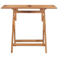 puutarhan ruokapöytä Kokoontaittuva 90x60x75 cm täysi tiikki (15445)