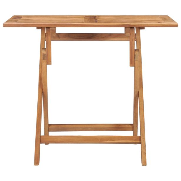 puutarhan ruokapöytä Kokoontaittuva 90x60x75 cm täysi tiikki (15445)