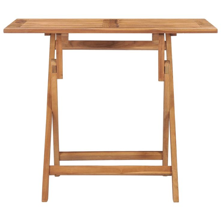 puutarhan ruokapöytä Kokoontaittuva 90x60x75 cm täysi tiikki (15445)
