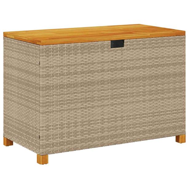 Puutarhan säilytyslaatikko beige 110x55x63 cm polyrottinki (66287)