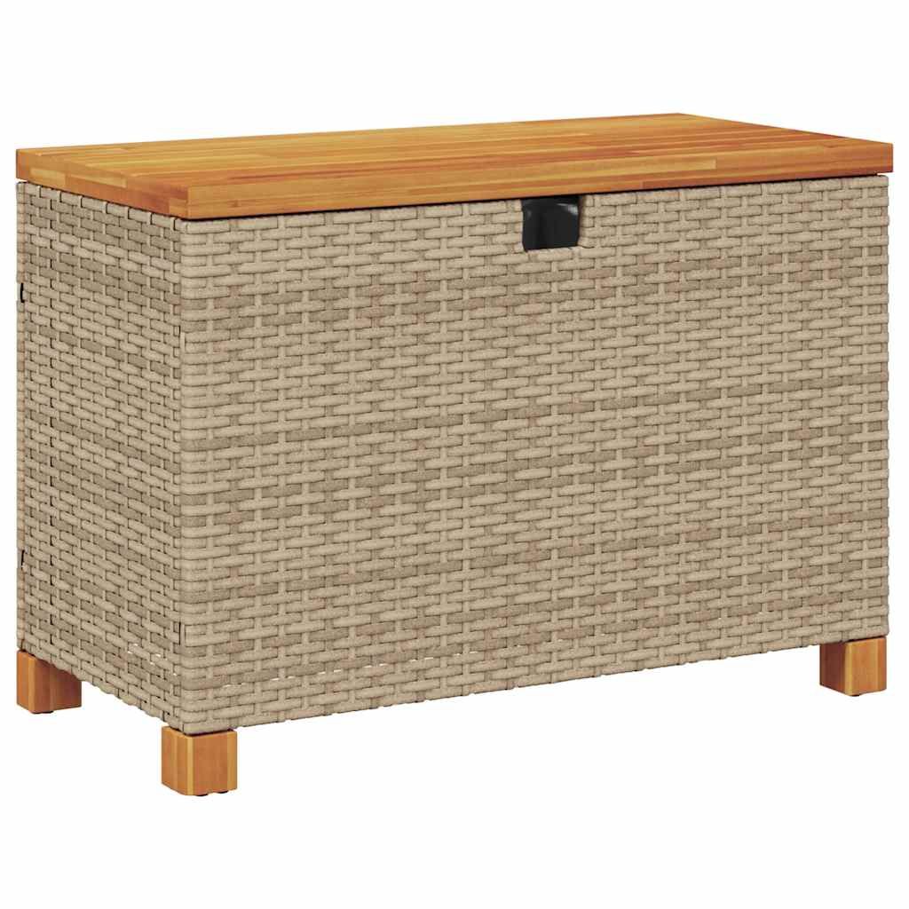 Puutarhan säilytyslaatikko beige 80x40x48 cm polyrottinki (66284)