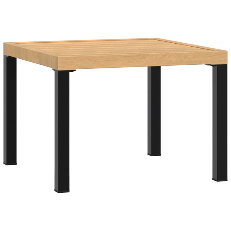 Puutarhan sohvapöytä musta 55x55x39,5 cm jauhemaalattu teräs (08568)