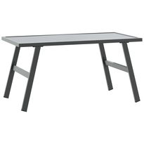 Puutarhan sohvapöytä musta 90x45x35 cm jauhemaalattu teräs (08106)