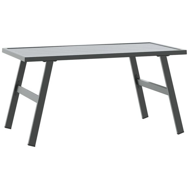 Puutarhan sohvapöytä musta 90x45x35 cm jauhemaalattu teräs (08106)
