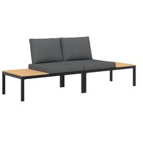 Puutarhan sohvasarja tyynyillä, musta alumiini, eri malleja (38623)
