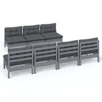 Puutarhan sohvasarja 8-osainen antrasiitti tyynyt mänty (96138)