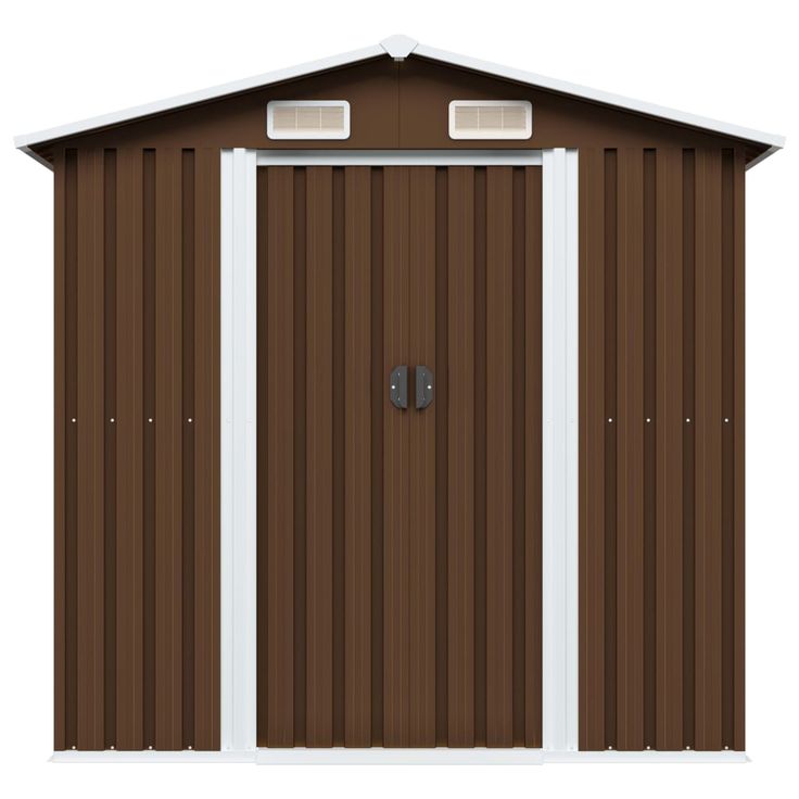 Puutarhan varastovaja ruskea 204x132x186 cm teräs (47029)