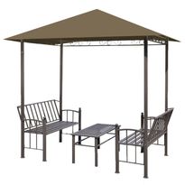 Puutarhapaviljonki pöydällä ja penkeillä 2,5x1,5x2,4m 180 g/m²	