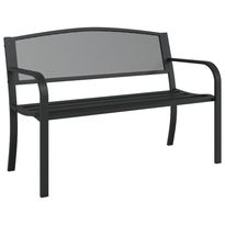 Puutarhapenkki 119 cm musta teräs (02827)