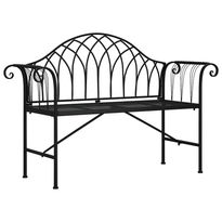 Puutarhapenkki 2-istuttava 128 cm musta teräs (18828)