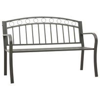 Puutarhapenkki harmaa 120 cm teräs