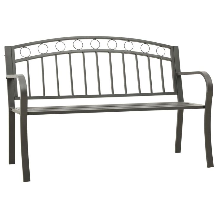 Puutarhapenkki harmaa 120 cm teräs