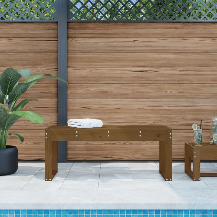 Puutarhapenkki hunajanruskea 110x38x45 cm, mänty