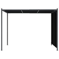 Puutarhapergola rullattavalla katolla 3x3 m antrasiitti (49324)
