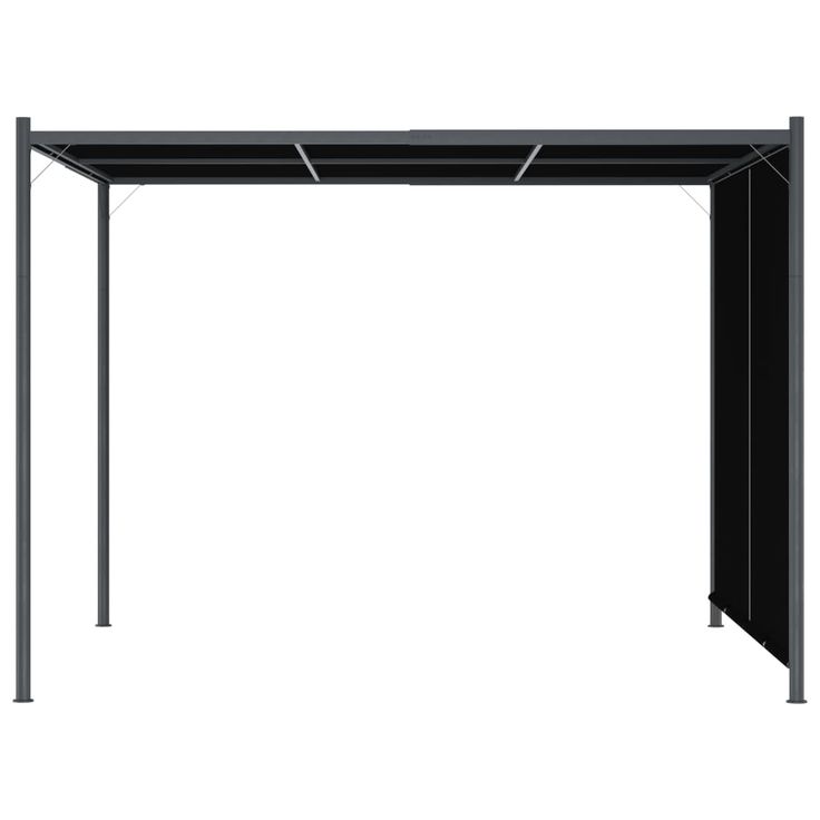 Puutarhapergola rullattavalla katolla 3x3 m antrasiitti (49324)