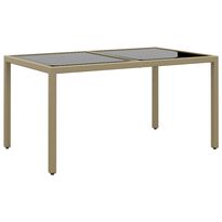 Puutarhapöytä, 150x90x75cm, polyrottinki ja karkaistu lasi, eri värejä