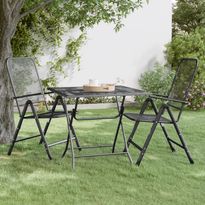 Puutarhapöytä 80x80x72 cm laajennettu metalliverkko antrasiitti