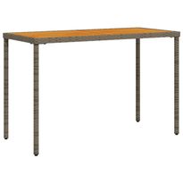 Puutarhapöytä polyrottinki, pöytälevy akasia/lasi, 115x54x74 cm, eri värejä (32894)